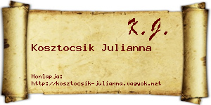 Kosztocsik Julianna névjegykártya