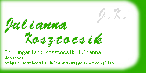 julianna kosztocsik business card